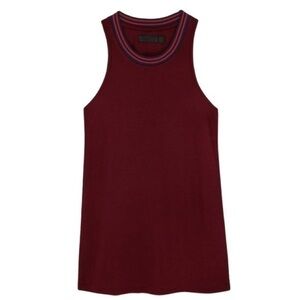 LNDR burgundy knit rounder tank top